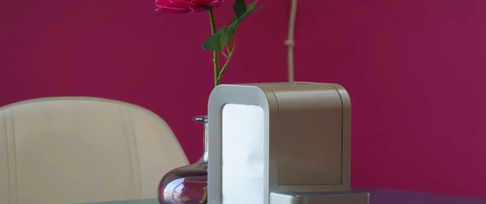 Air purifier on a table in a modern interior